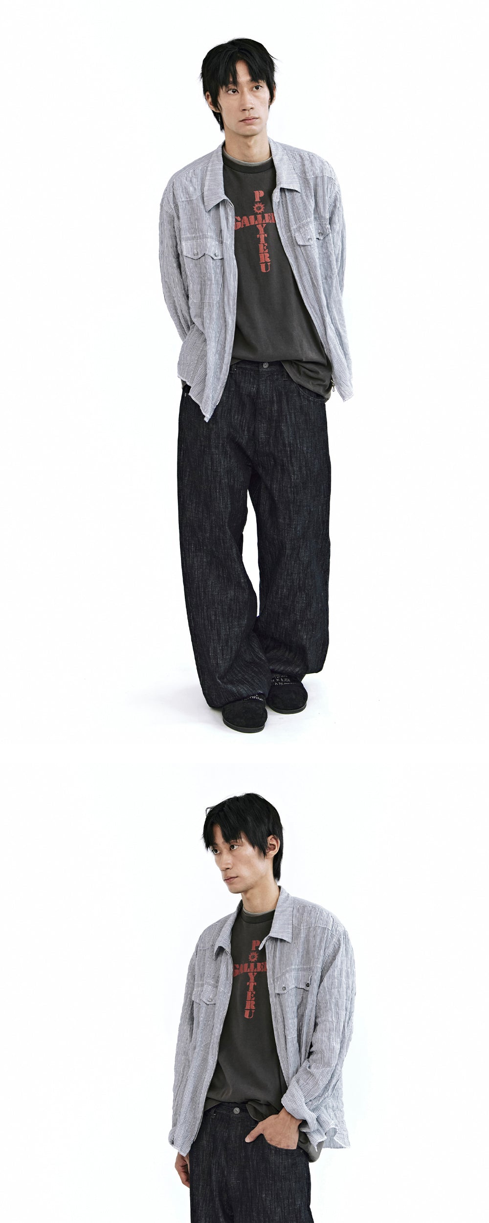 Polyteru - Gosima Denim Pants (Slub Indigo) product image 3 | TRAB K-Fashion Australia