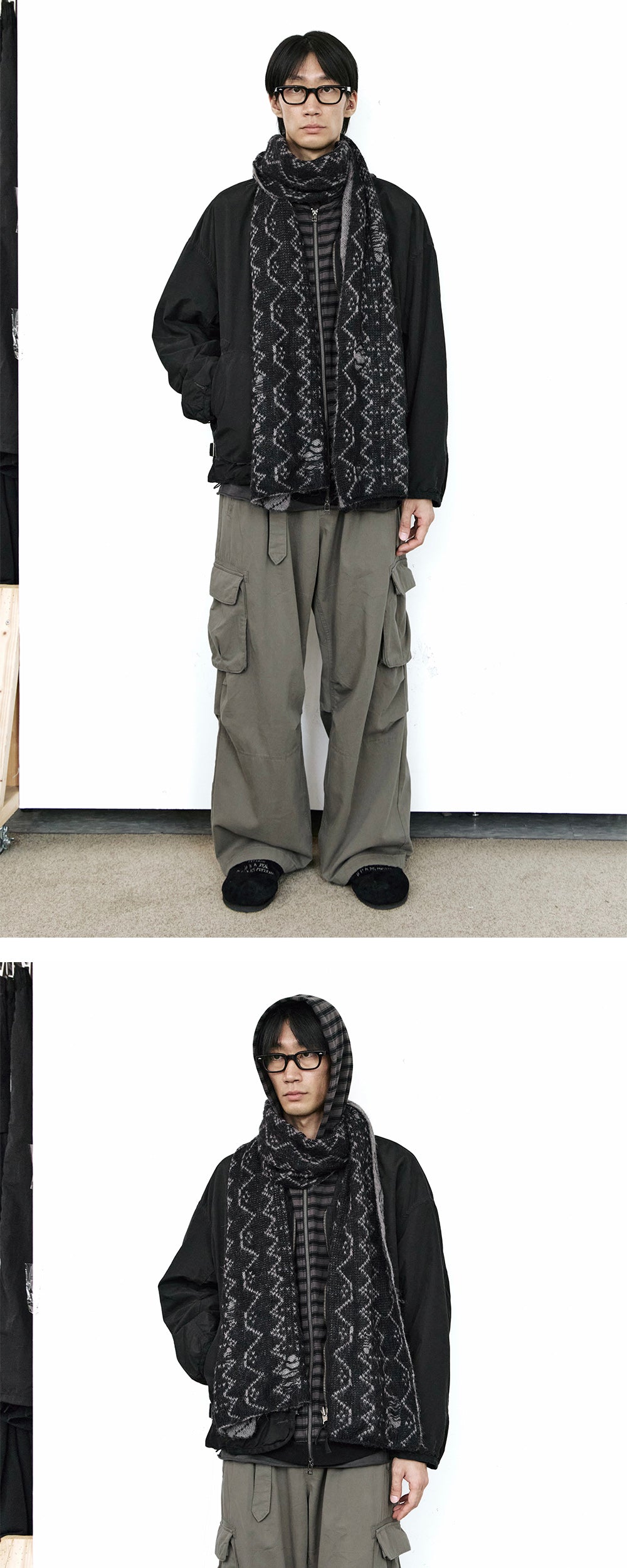 Polyteru - Belted Cargo Pants 1.2v (Olive Gray) product image 3 | TRAB K-Fashion Australia