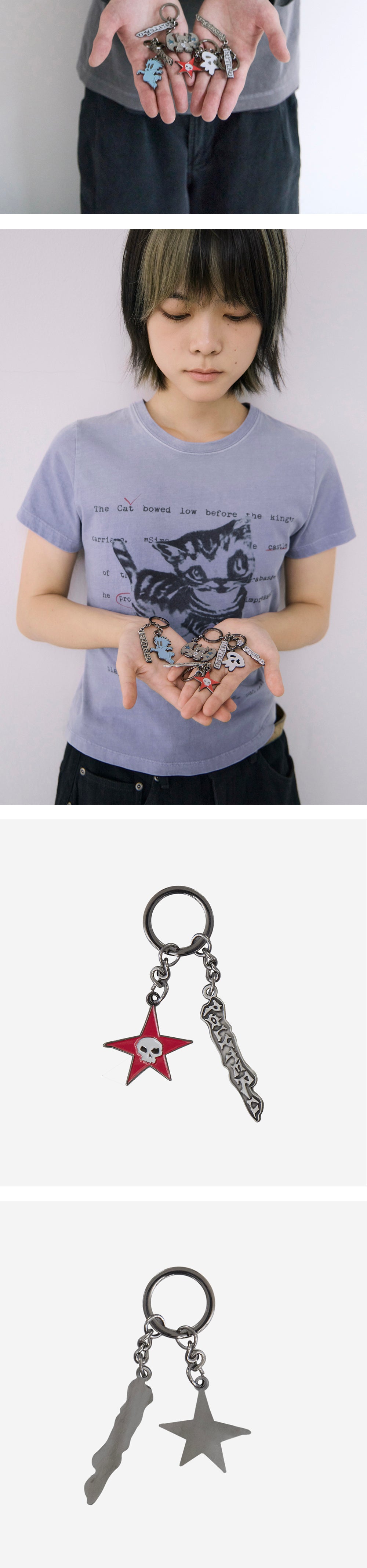 Polyteru - HANK Key Ring 004 Red (Star Skull) product image 4 | TRAB K-Fashion Australia