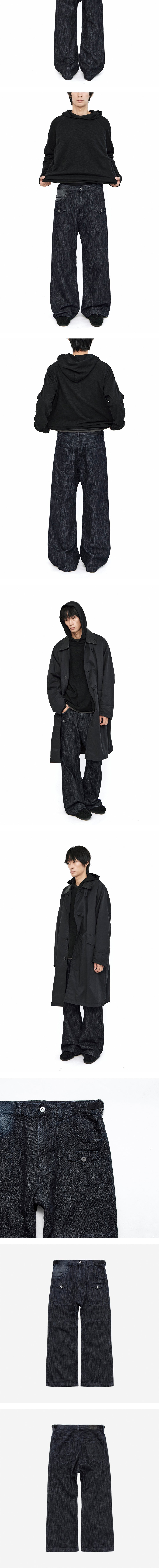 Polyteru - Flare Cargo Denim (Slub Indigo) product image 4 | TRAB K-Fashion Australia