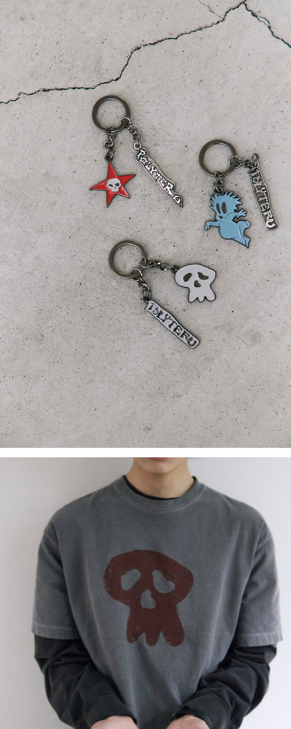 Polyteru - HANK Key Ring 003 (Sad Skull) product image 3 | TRAB K-Fashion Australia