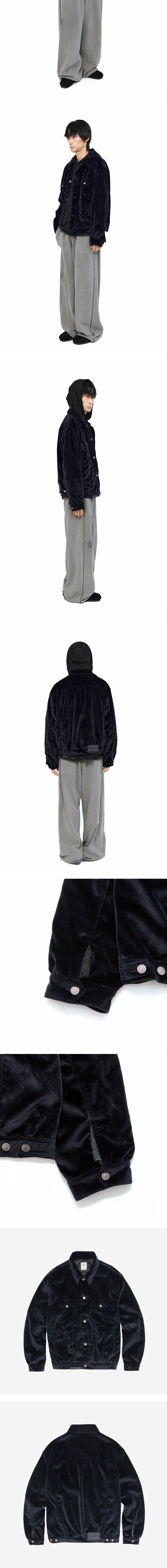 Polyteru - Velour Trucker Jacket (Black) product image 4 | TRAB K-Fashion Australia