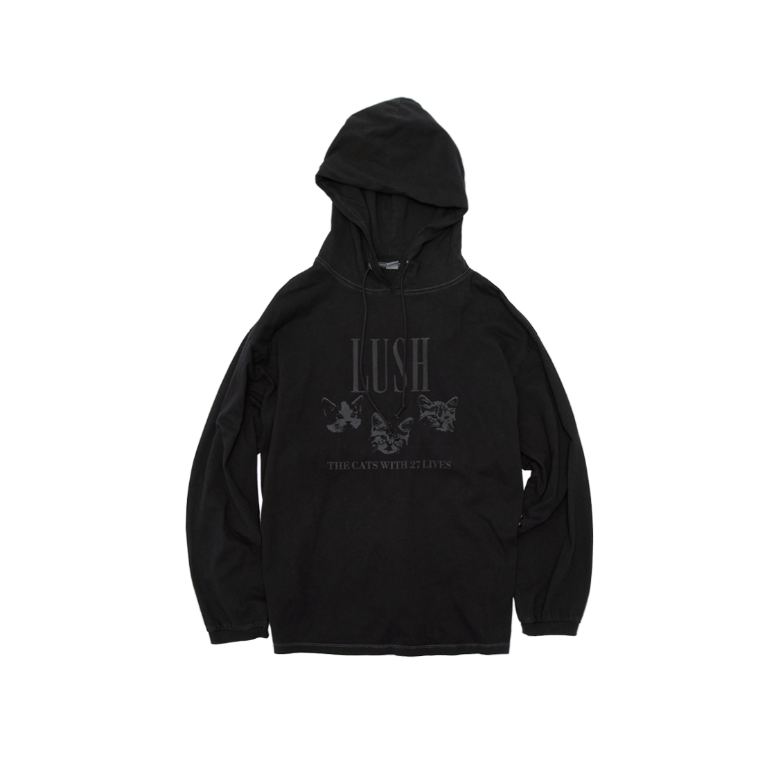Polyteru - Graphic Hooded Long Sleeves (Lush Black) product image 1 | TRAB K-Fashion Australia