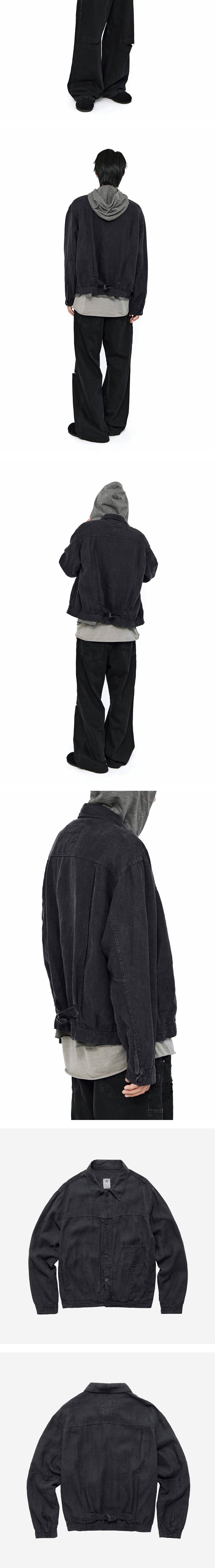 Polyteru - Linen Trucker Jacket (Ink Purple) product image 4 | TRAB K-Fashion Australia