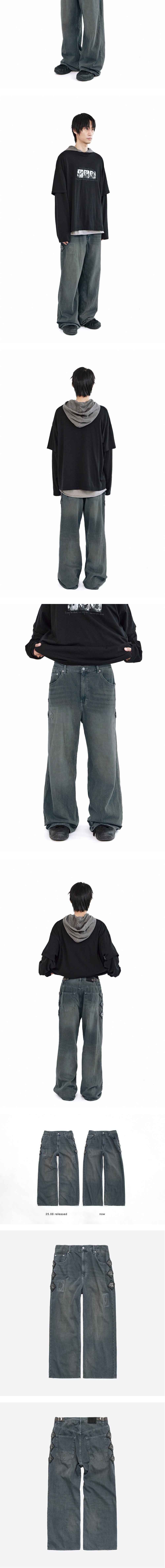 Polyteru - HANK Narrow Gosima Denim Pants (Blue Gray) product image 5 | TRAB K-Fashion Australia
