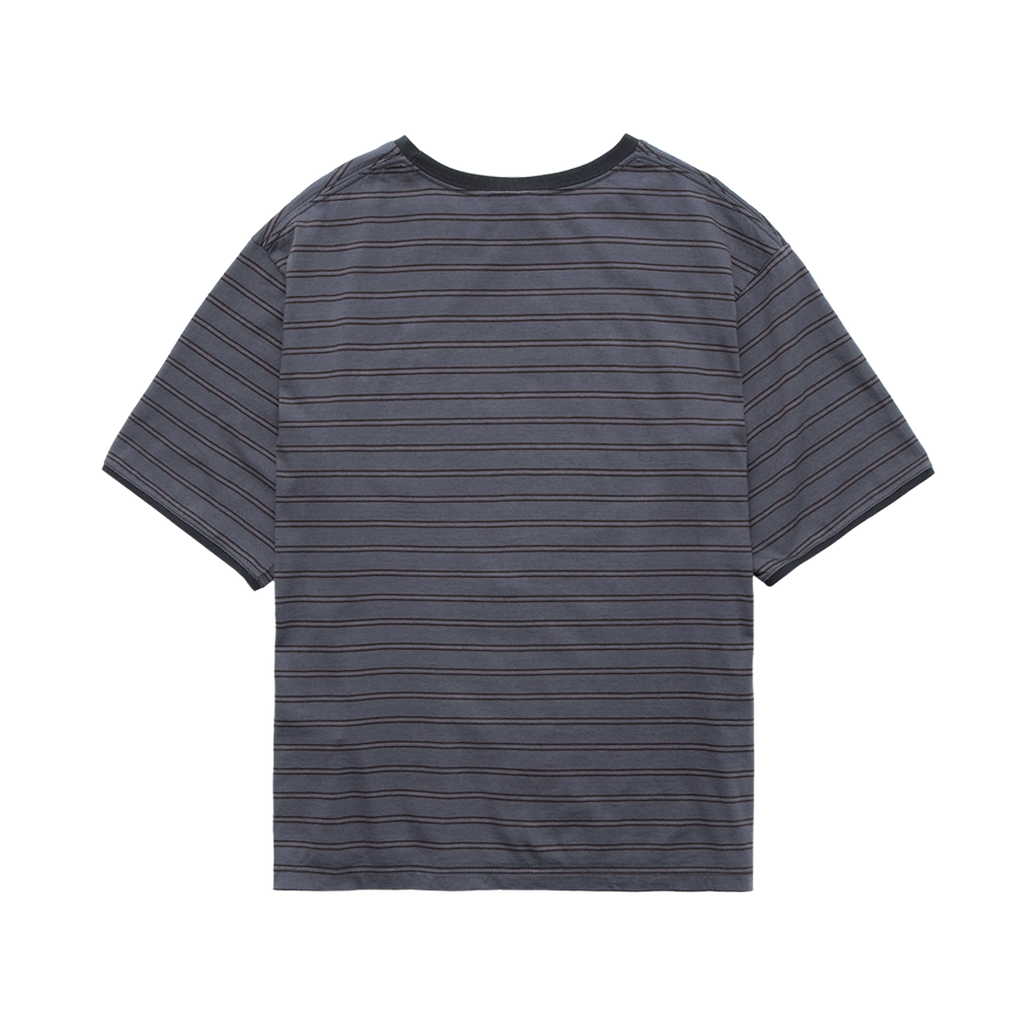 Polyteru - Loosed Striped T-Shirt (Purple Gray) product image 2 | TRAB K-Fashion Australia