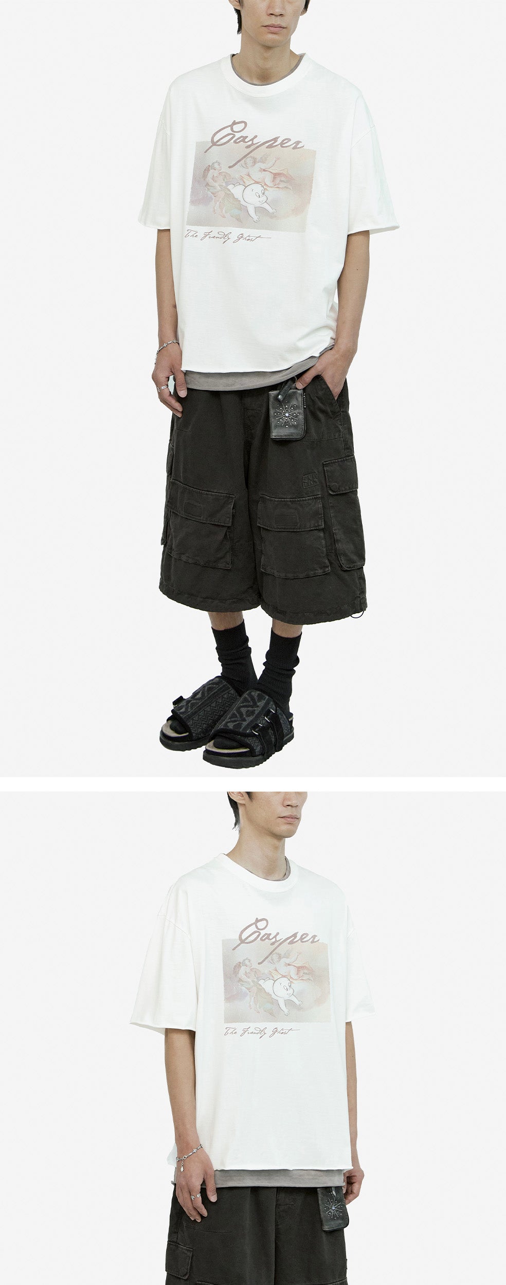 Polyteru - x Casper 1/2 Sleeves 'History' Raw Cut (Used White) product image 3 | TRAB K-Fashion Australia