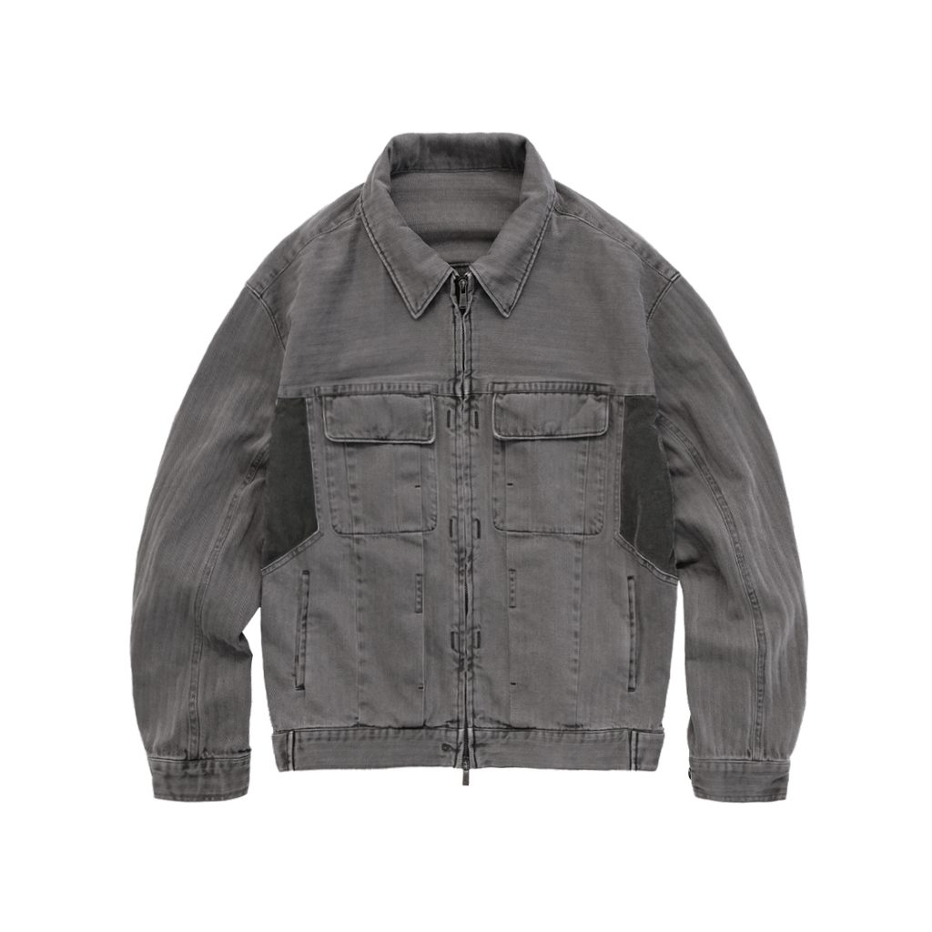 Polyteru - HBT Zip Trucker Jacket (Gray) product image 1 | TRAB K-Fashion Australia