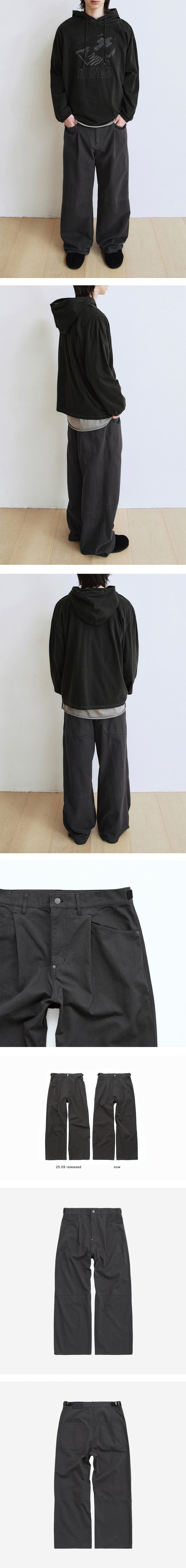 Polyteru - 1 Tuck Gosima Pants (Deep Charcoal) product image 3 | TRAB K-Fashion Australia