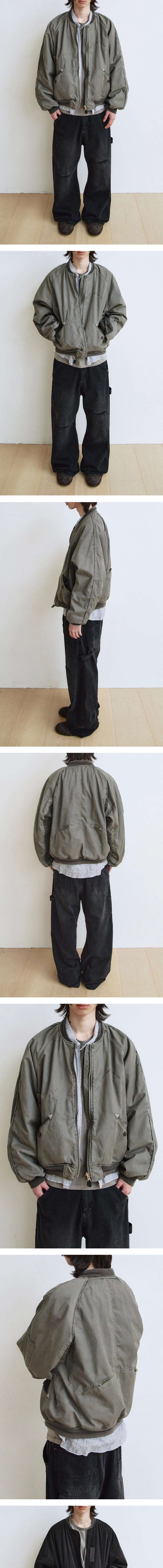 Polyteru - 1011 Reversible Floral Souvenir Bomber (Light Sage) product image 5 | TRAB K-Fashion Australia