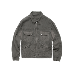 Polyteru - Hickory Zip Trucker (Striped Gray) product image 1 | TRAB K-Fashion Australia