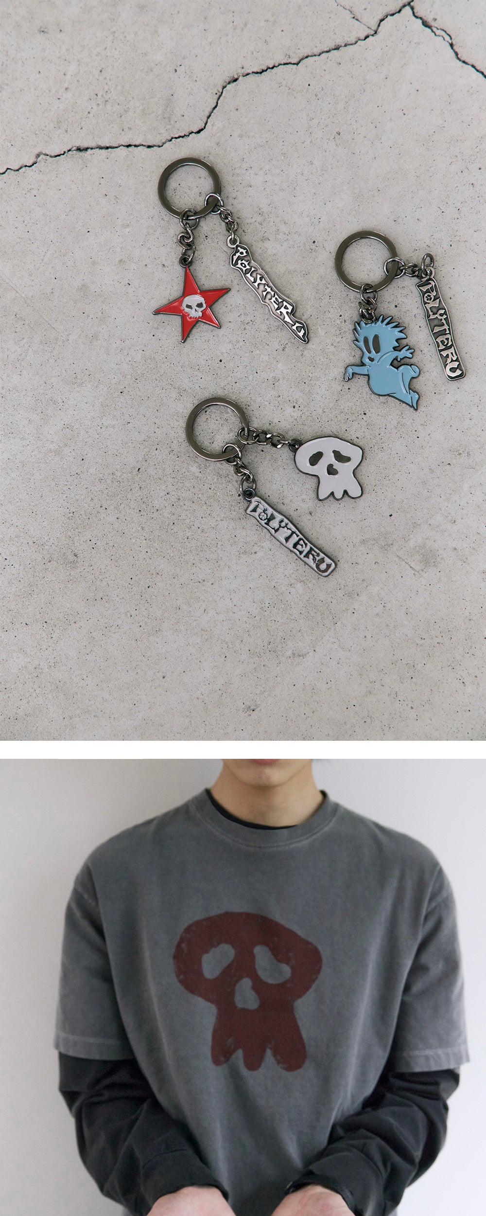 Polyteru - HANK Key Ring 004 Red (Star Skull) product image 3 | TRAB K-Fashion Australia