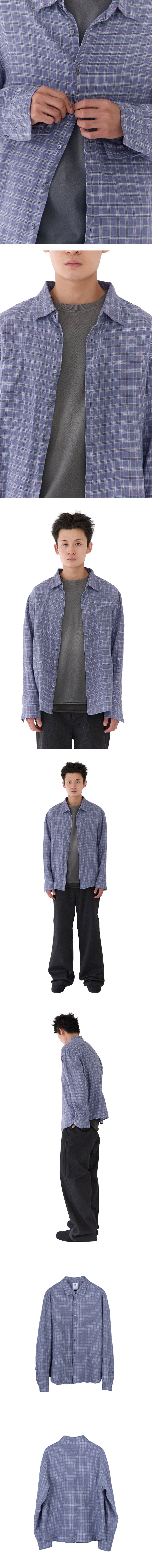 Polyteru - Check Shirt (Blue Gray) product image 3 | TRAB K-Fashion Australia