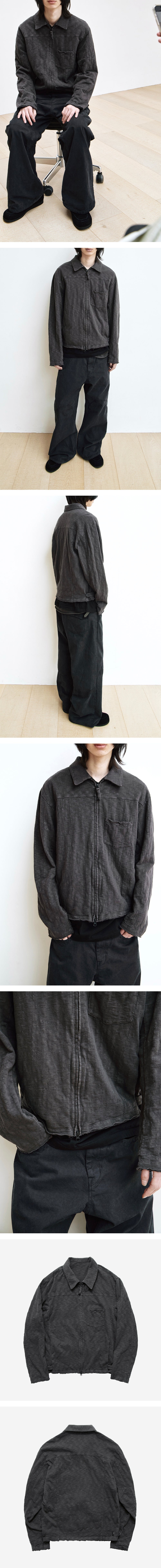 Polyteru - Slub Zip Jacket (Charcoal) product image 3 | TRAB K-Fashion Australia