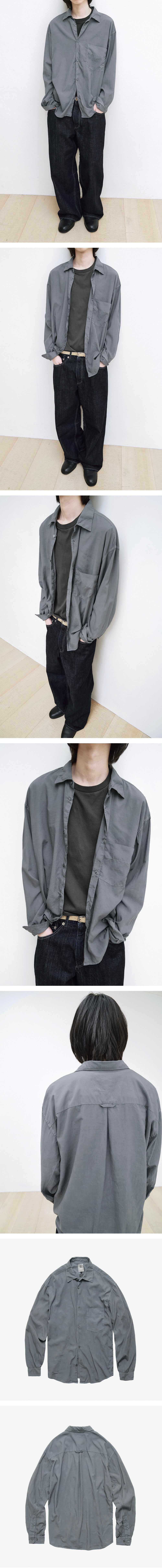 Polyteru - Tenco Loosed Shirt 2.0 Blue (Gray 002) product image 3 | TRAB K-Fashion Australia