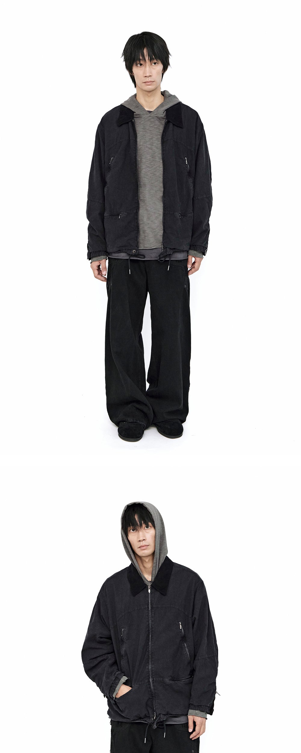 Polyteru - 5 Zip Jacket (Ink Black) product image 3 | TRAB K-Fashion Australia