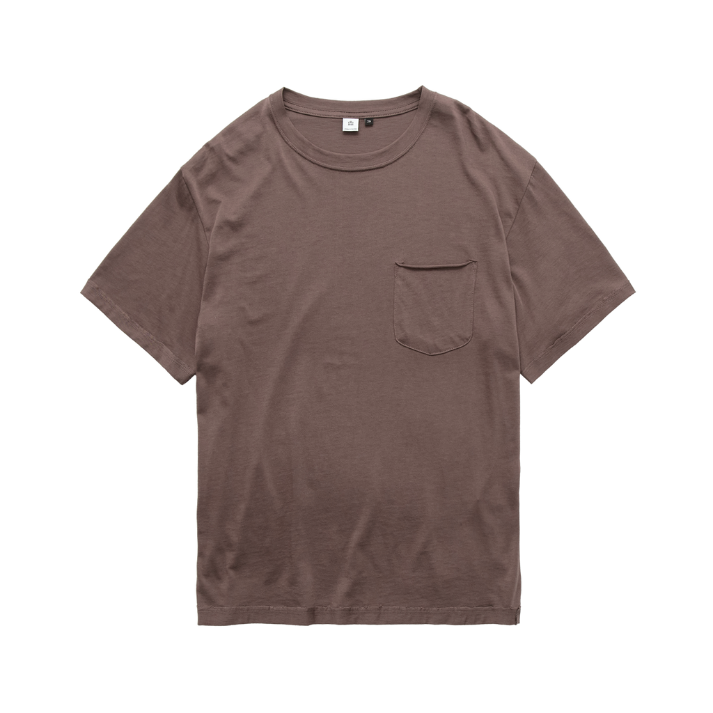 Polyteru - Raw Cut Pocket T-Shirt (Pink Brown) product image 1 | TRAB K-Fashion Australia