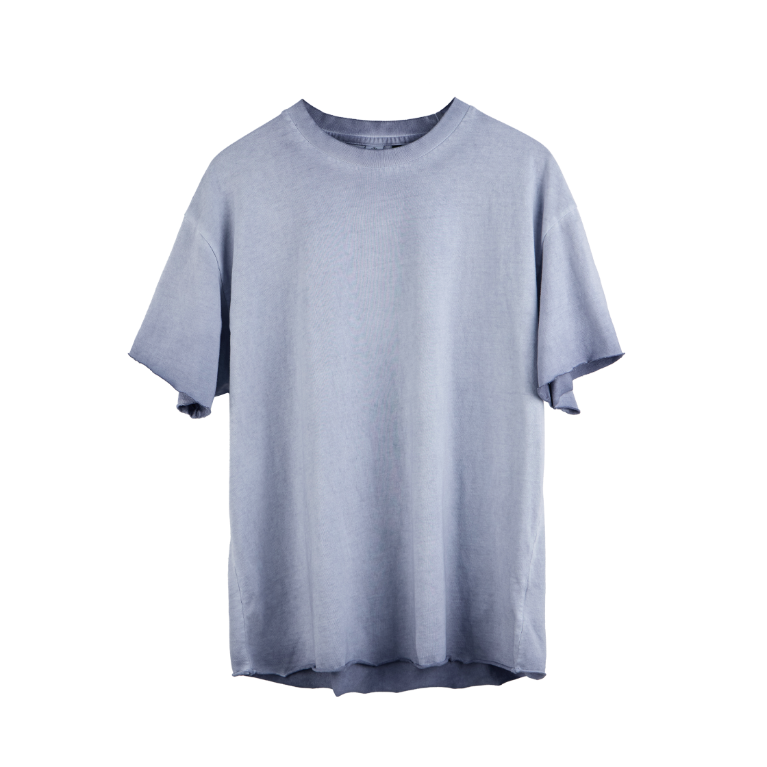 Polyteru - Fog 1/2 Tee Raw Cut Hard Washed (Light Blue) product image 1 | TRAB K-Fashion Australia