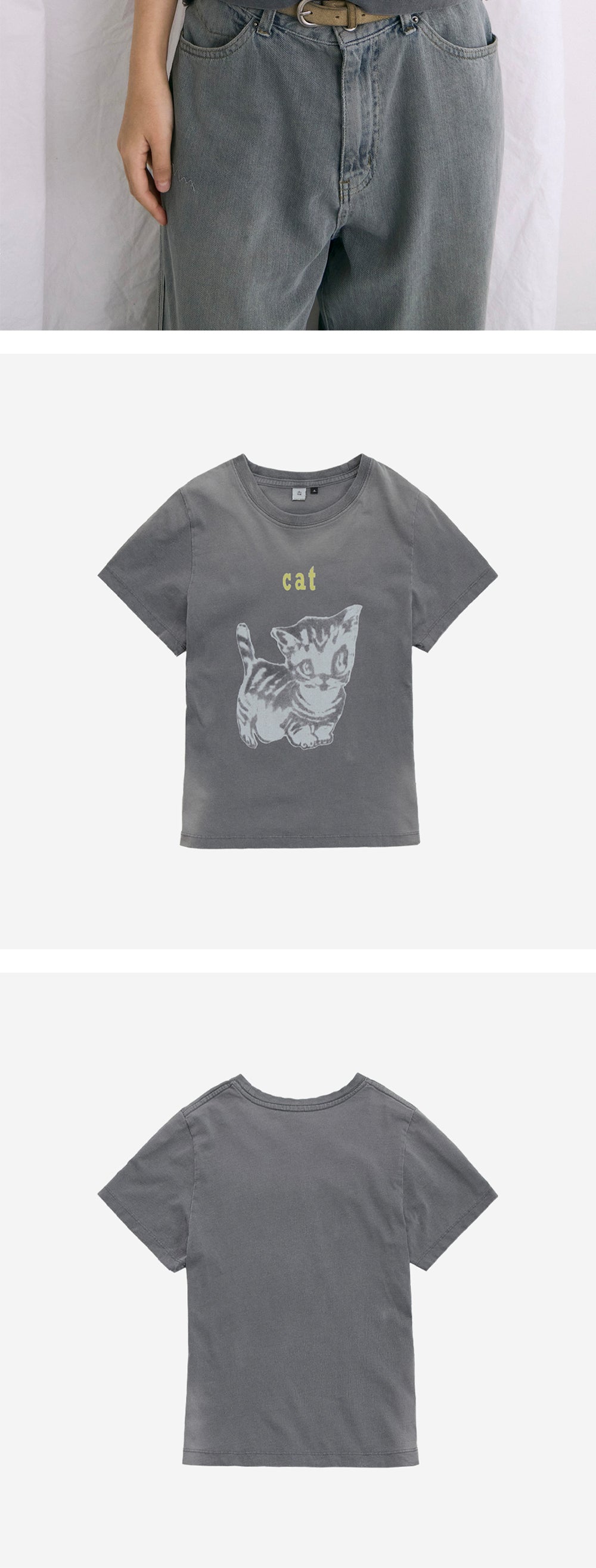 Polyteru - HANK Cat 1/2 Tee (Charcoal) product image 4 | TRAB K-Fashion Australia