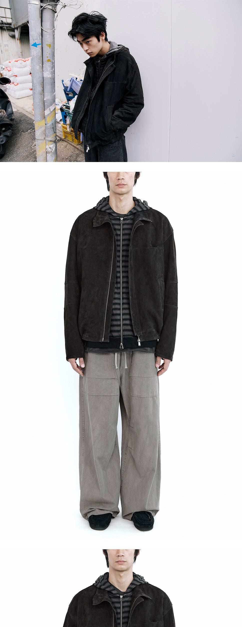 Polyteru - Suede Parka (Charcoal) product image 3 | TRAB K-Fashion Australia