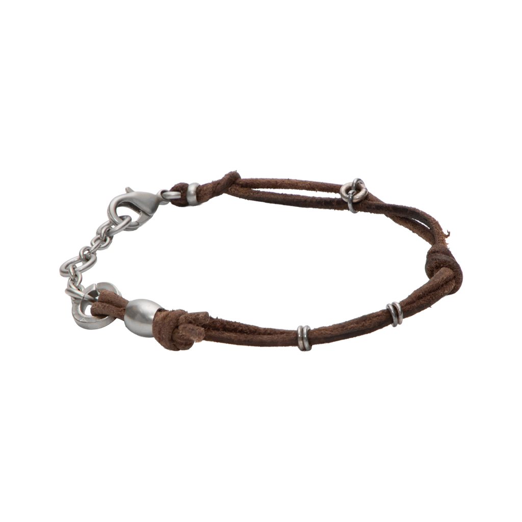 Polyteru - Double Strand Leather Bracelet (Camel) product image 1 | TRAB K-Fashion Australia