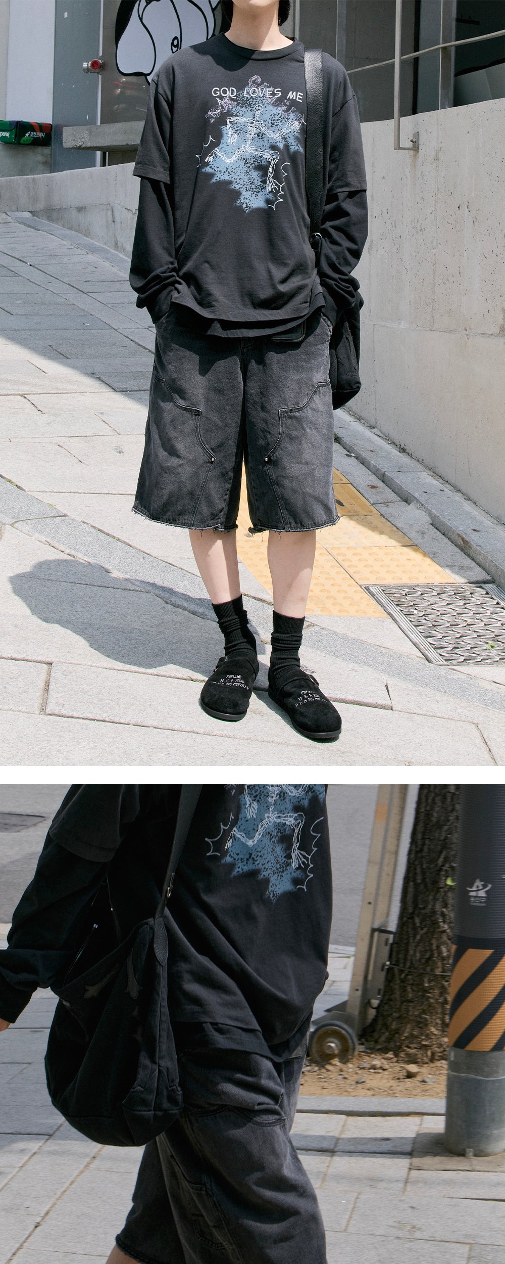 Polyteru - 1011 Double Knee 1/2 Pants (Gray) product image 3 | TRAB K-Fashion Australia