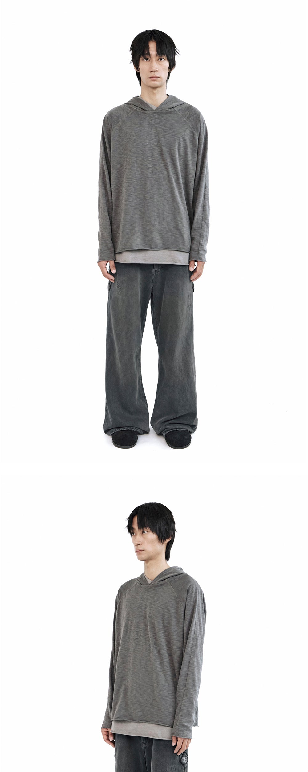 Polyteru - HANK Narrow Gosima Denim Pants (Blue Charcoal) product image 4 | TRAB K-Fashion Australia