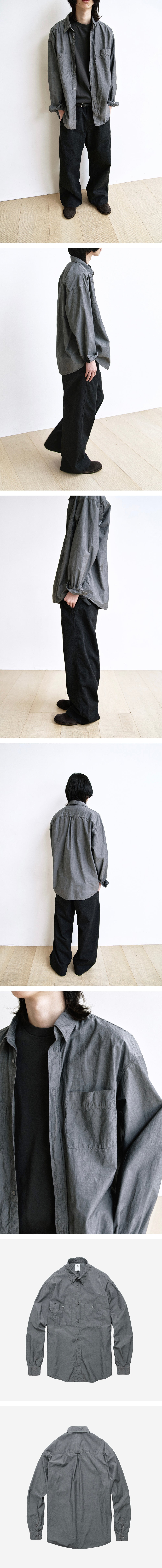 Polyteru - 2 Pocket Work Shirts (Dark Gray) product image 3 | TRAB K-Fashion Australia