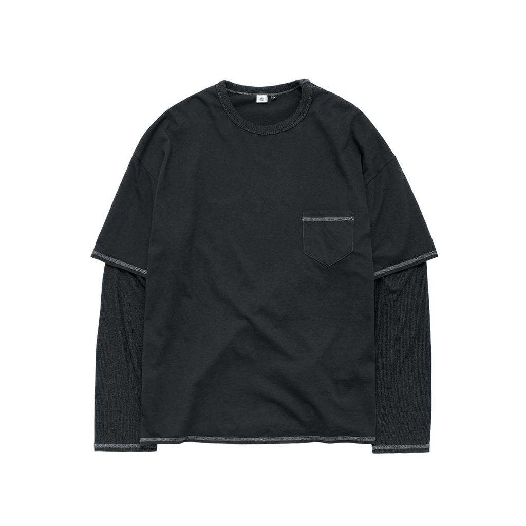Polyteru - Layered Long Sleeves (Dark Charcoal) product image 1 | TRAB K-Fashion Australia