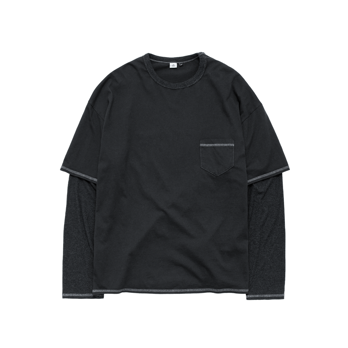 Polyteru - Layered Long Sleeves (Dark Charcoal) product image 1 | TRAB K-Fashion Australia