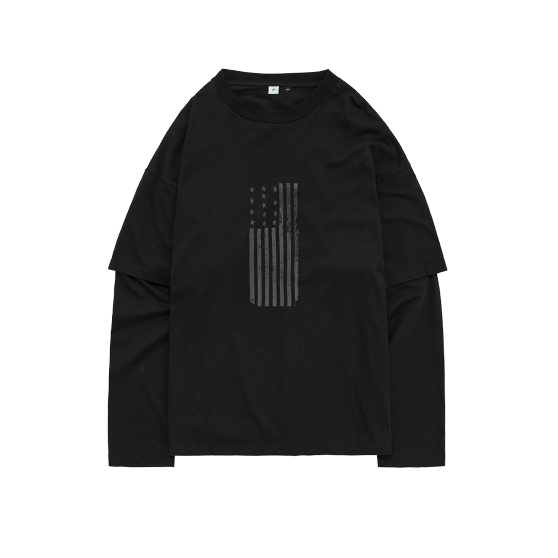 Polyteru - Graphic Double Layer Tee (Black) product image 1 | TRAB K-Fashion Australia