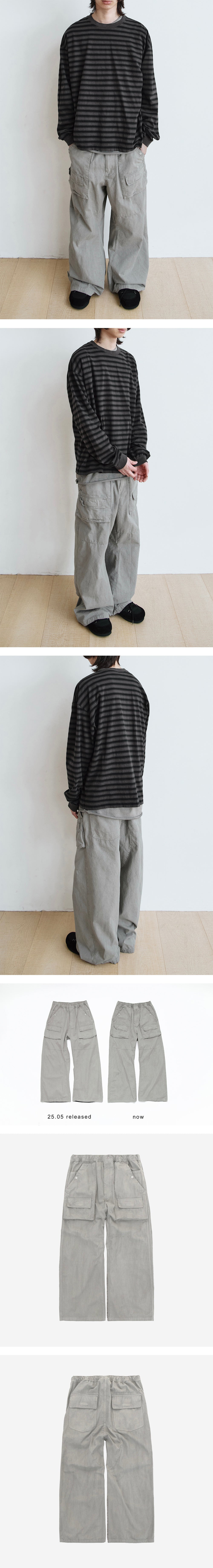 Polyteru - Front Cargo Pants 1.2v (Light Gray) product image 3 | TRAB K-Fashion Australia