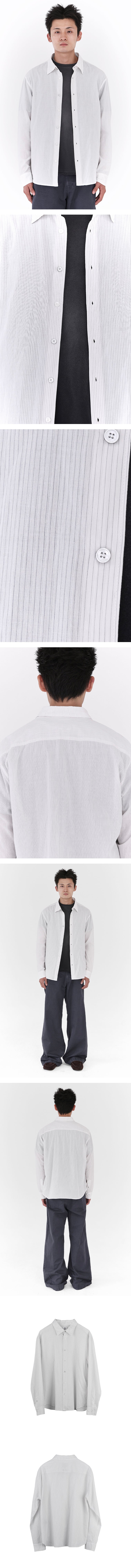 Polyteru - Striped Shirt (White) product image 3 | TRAB K-Fashion Australia