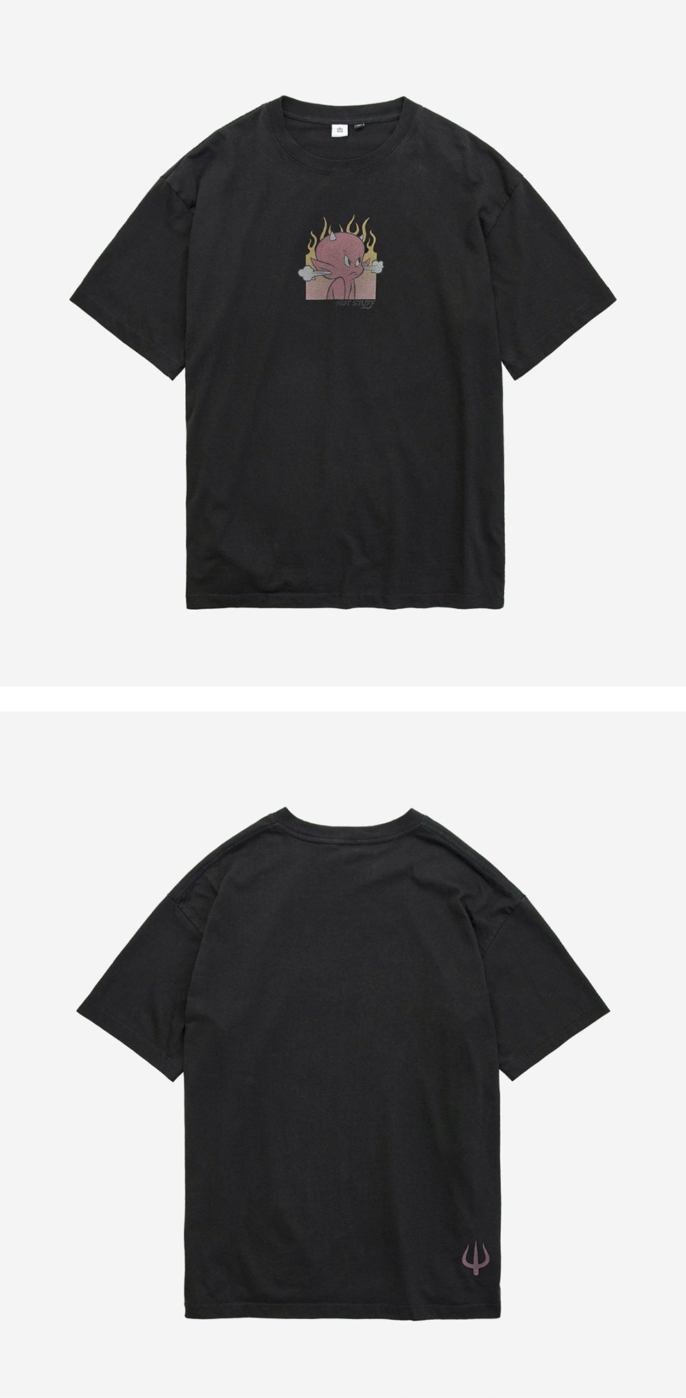 Polyteru - x Hot Stuff 1/2 Sleeves 'Flame' (Washed Black) product image 5 | TRAB K-Fashion Australia