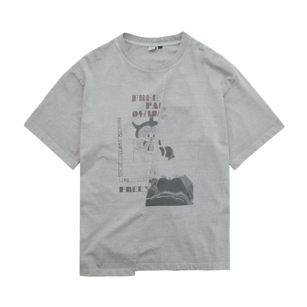 Polyteru - 1011 Slashed Tee (Vintage Gray) product image 1 | TRAB K-Fashion Australia