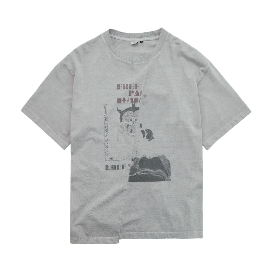 Polyteru - 1011 Slashed Tee (Vintage Gray) product image 1 | TRAB K-Fashion Australia