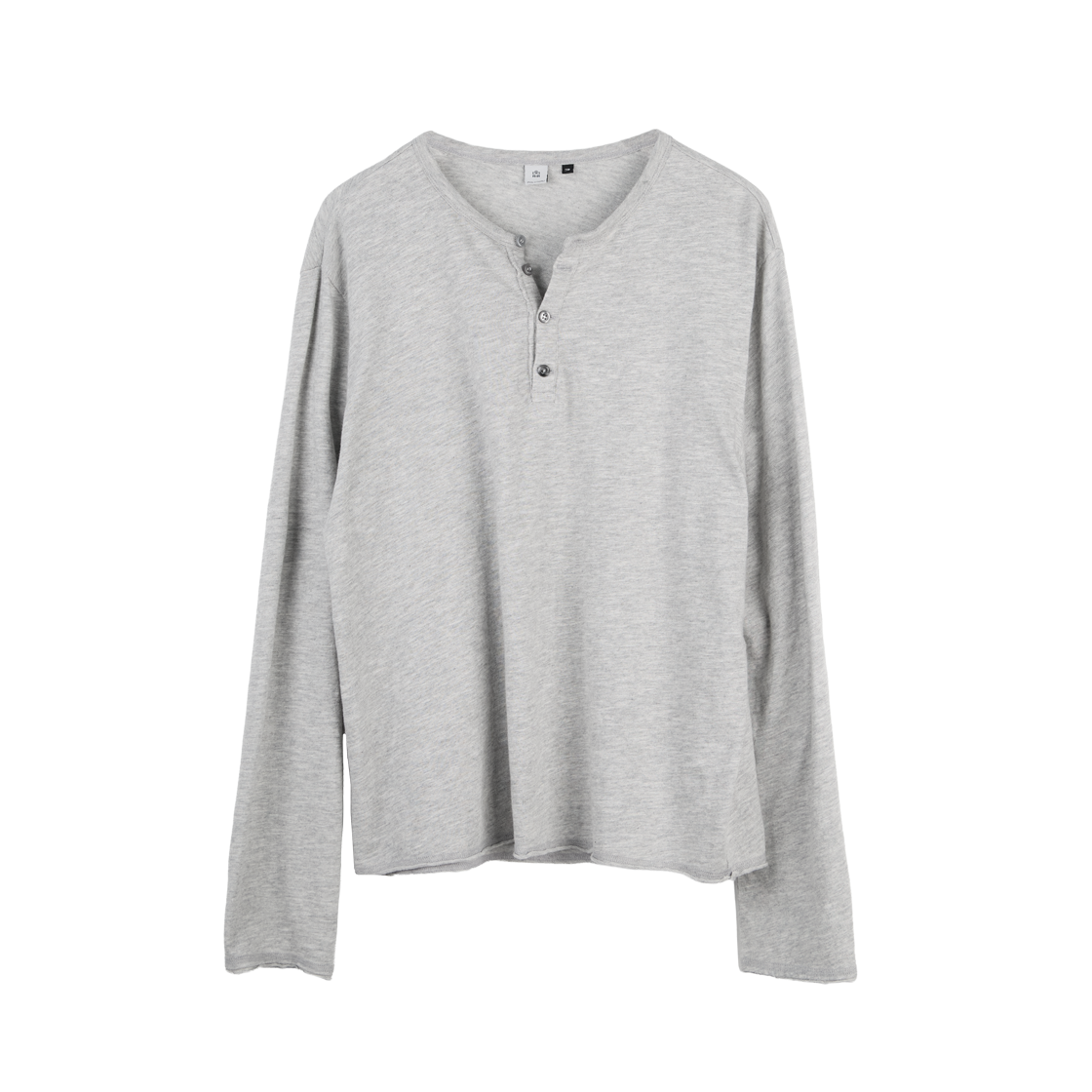 Polyteru - Slub Henley Neck Long Sleeves 3% (Melange Gray) product image 1 | TRAB K-Fashion Australia