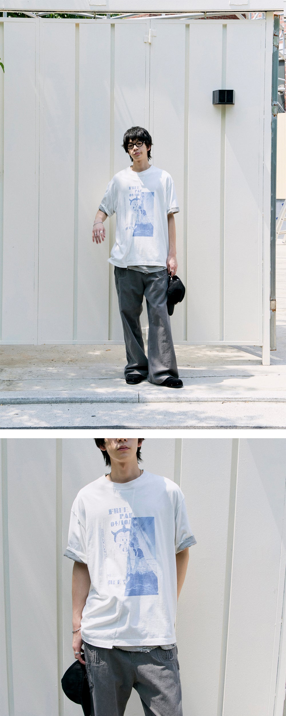 Polyteru - 1011 Slashed Tee (Used White) product image 3 | TRAB K-Fashion Australia