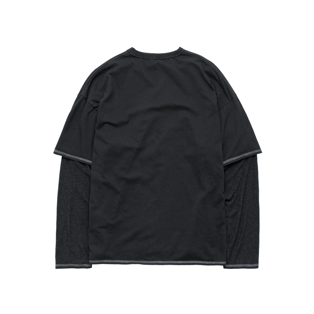 Polyteru - Layered Long Sleeves (Dark Charcoal) product image 2 | TRAB K-Fashion Australia