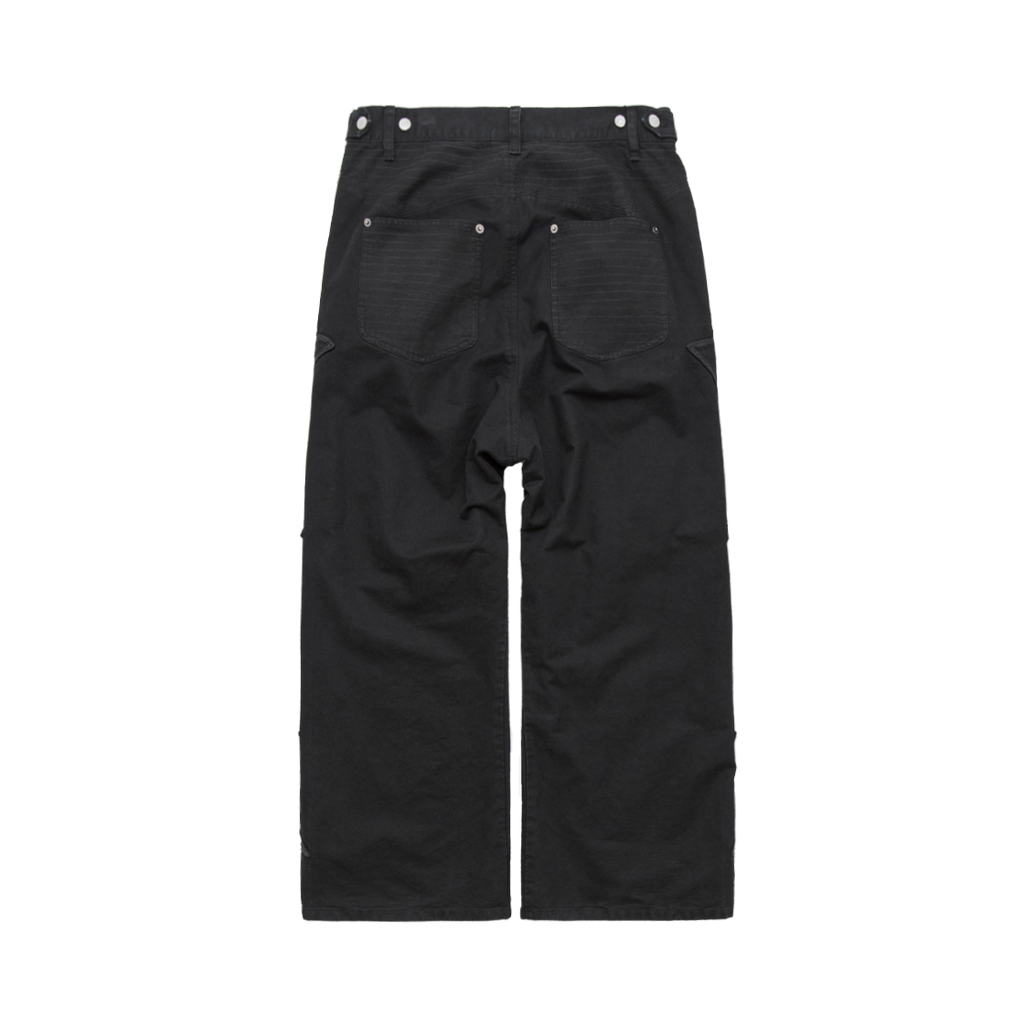 Polyteru - 1011 Fleur Patched Pants (Washed Black) product image 2 | TRAB K-Fashion Australia