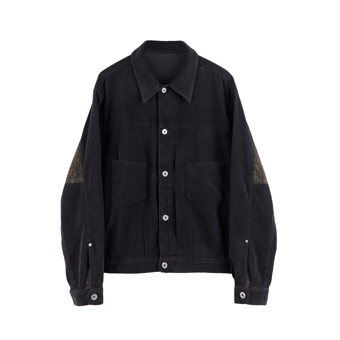 Polyteru - 1011 Paisley Trucker Jacket Corduroy Dark (Purple Navy) product image 1 | TRAB K-Fashion Australia