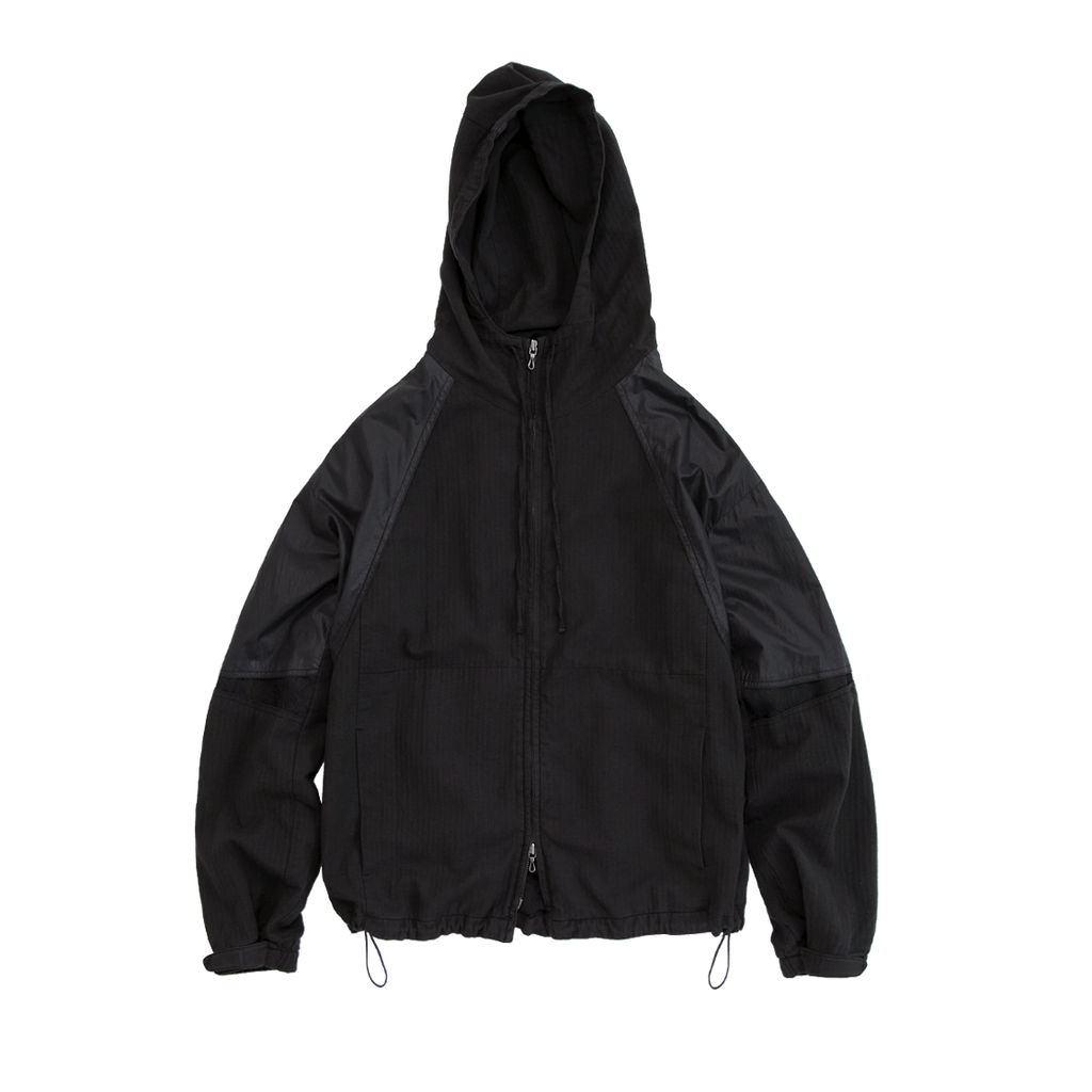 Polyteru - Old Block Zip Parka Black Striped & (Glossy Black) product image 1 | TRAB K-Fashion Australia