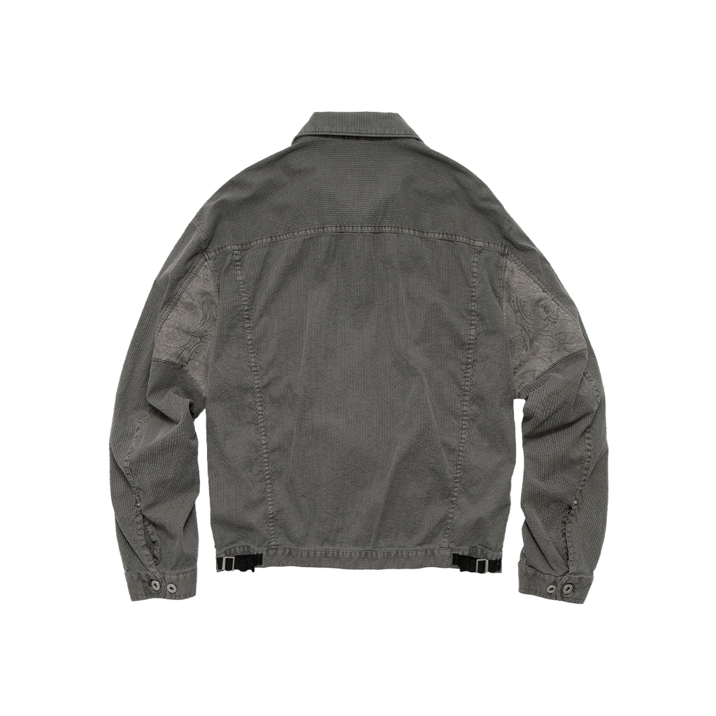 Polyteru - Hickory Zip Trucker (Striped Gray) product image 2 | TRAB K-Fashion Australia