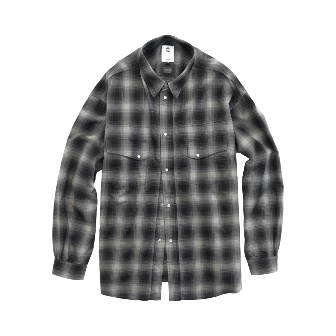 Polyteru - Loosed Check Shirt Western (Charcoal Ombre) product image 1 | TRAB K-Fashion Australia