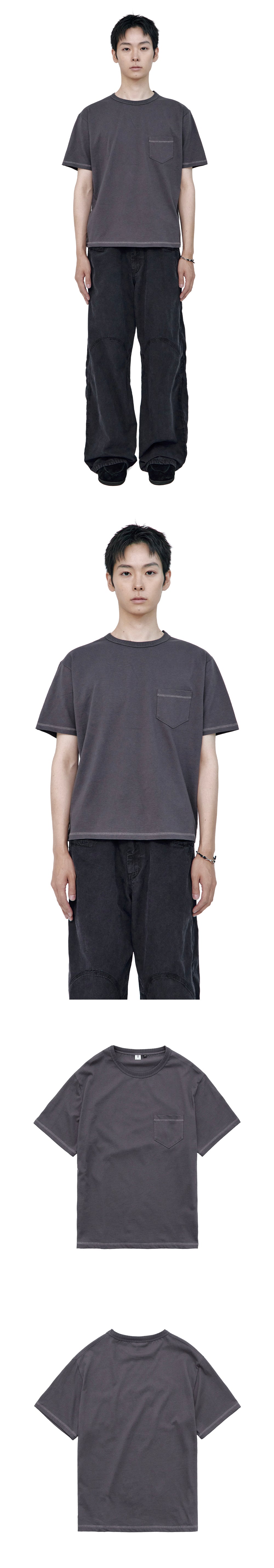 Polyteru - Stitched Pocket Tee (Purple Charcoal) product image 3 | TRAB K-Fashion Australia
