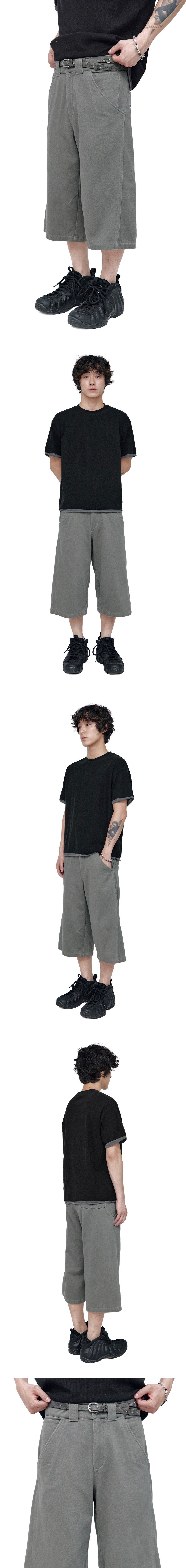 Polyteru - Half Slash Officer Pants (Khaki Gray) product image 3 | TRAB K-Fashion Australia