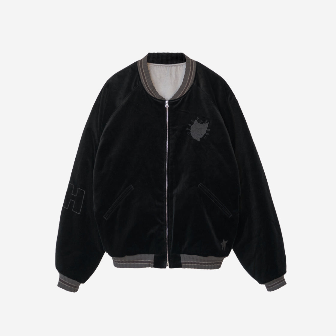 Polyteru - HANK Velvet Souvenir Jacket (Black) product image 1 | TRAB K-Fashion Australia