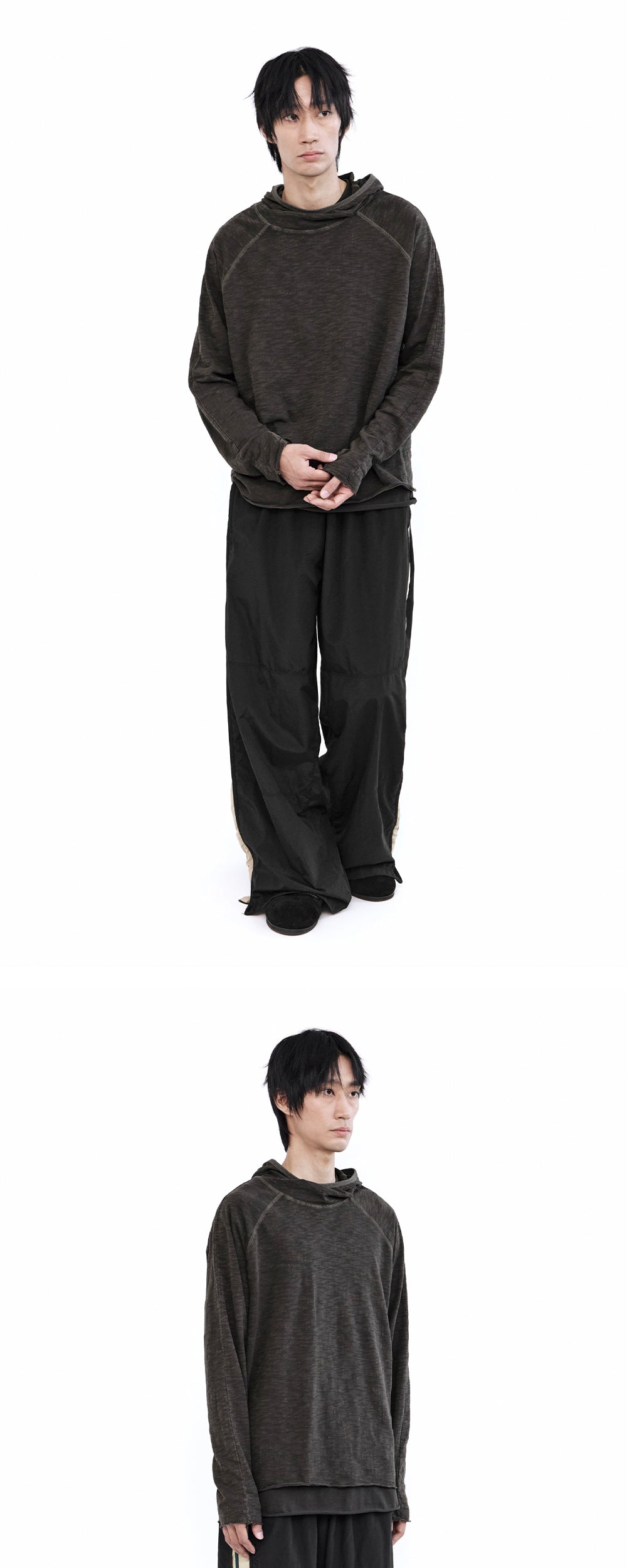 Polyteru - Old School Track Pants (Black/Beige) product image 4 | TRAB K-Fashion Australia