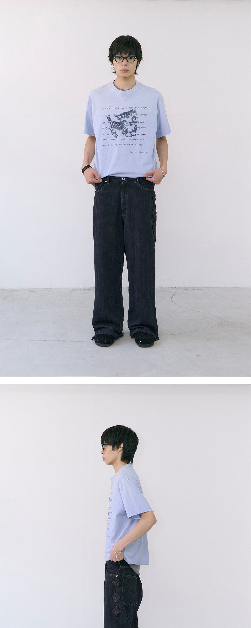 Polyteru - HANK Striped Straight Denim (Blue Charcoal) product image 3 | TRAB K-Fashion Australia