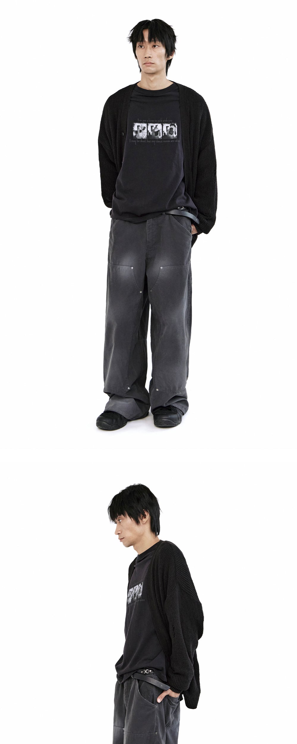Polyteru - Hard Washed Double Knee Pants (Ink Charcoal) product image 3 | TRAB K-Fashion Australia